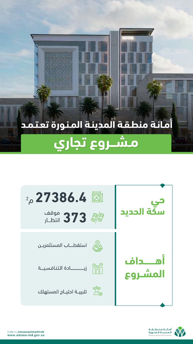  أمانة المدينة تعتمد إنشاء مشروعين تجاريين لرفع جودة الحياة في المدينة المنورة